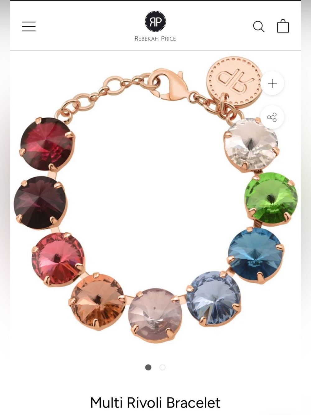 Rebekah Price Rose Gold Multi-Color Crystal Bracelet